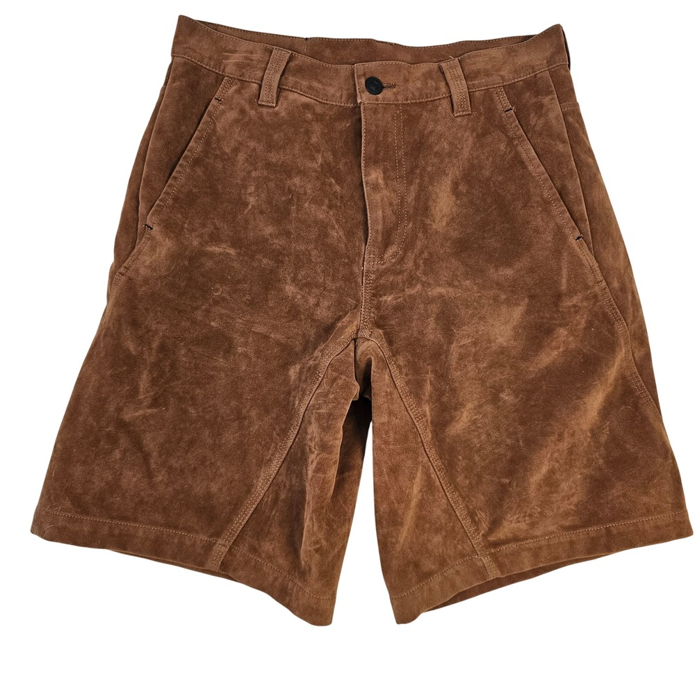 Free People Brown Faux Suede Shorts Size 26 Vegan Leather Boho Western